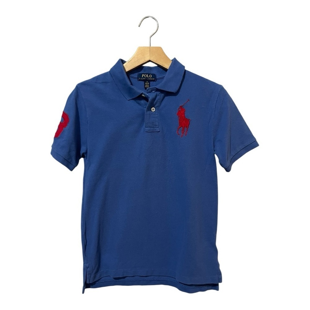 Polo Ralph Lauren Polo Shirt Boys M 10-12 Short Sleeves Blue Embroidered Polo